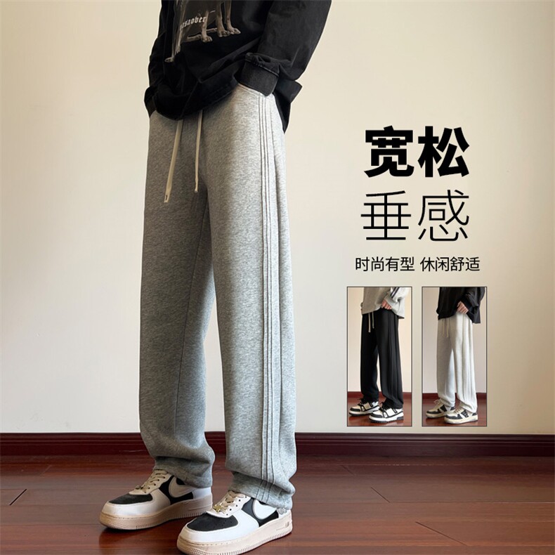 ！2025夏季新款男士华棉卫裤情侣直筒运动裤WK2042特P40图片