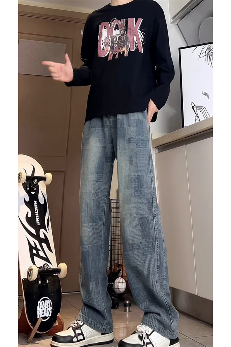 A178秋冬季新款美式休闲牛仔裤男直筒宽松9312P52限价68,男装牛仔裤,电商A178