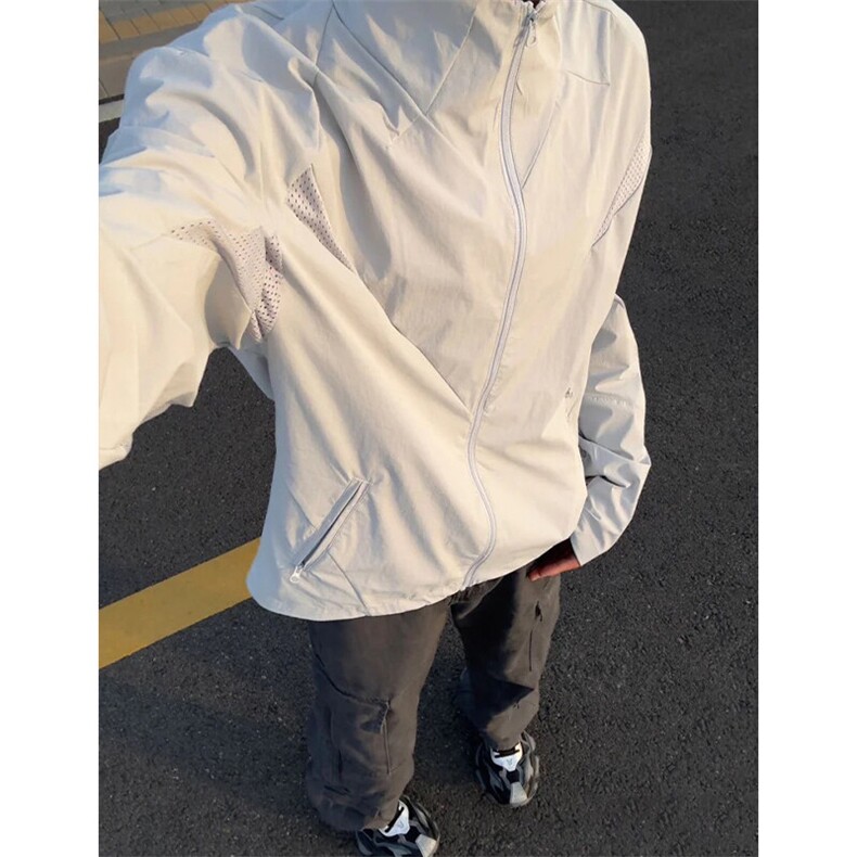 现货网图慎用连帽特批P55立领特批P50激光冲孔轻薄防晒衣男J5257,男装防晒衣,电商A001
