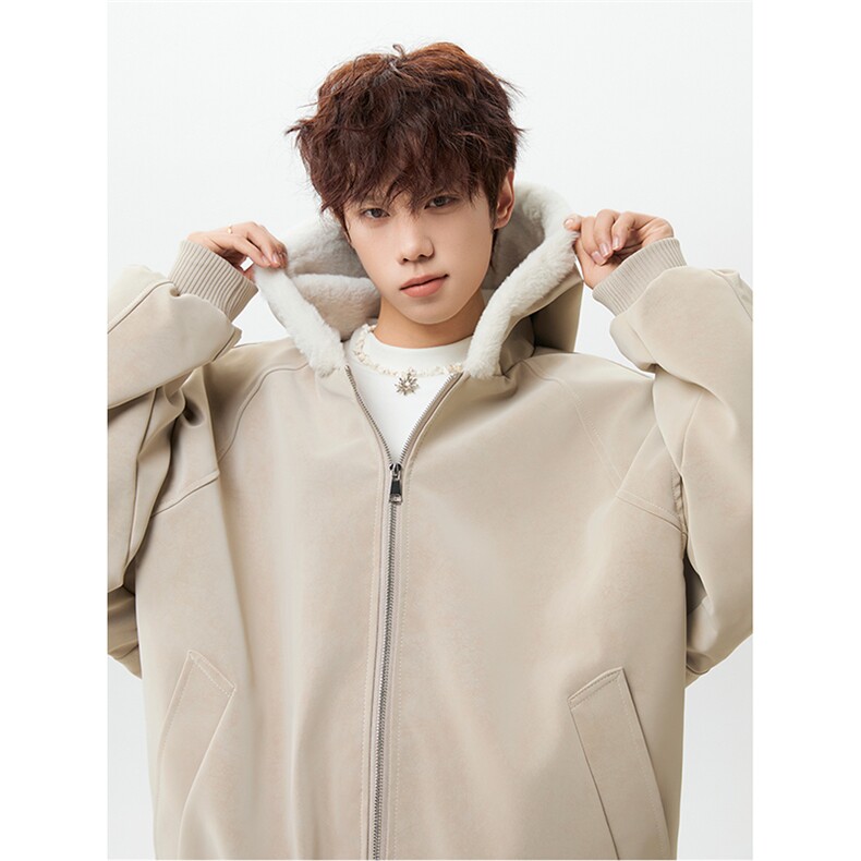 MFDD002-特P85 荔枝纹皮拼兔毛绒座山雕加厚棉衣棉服图片