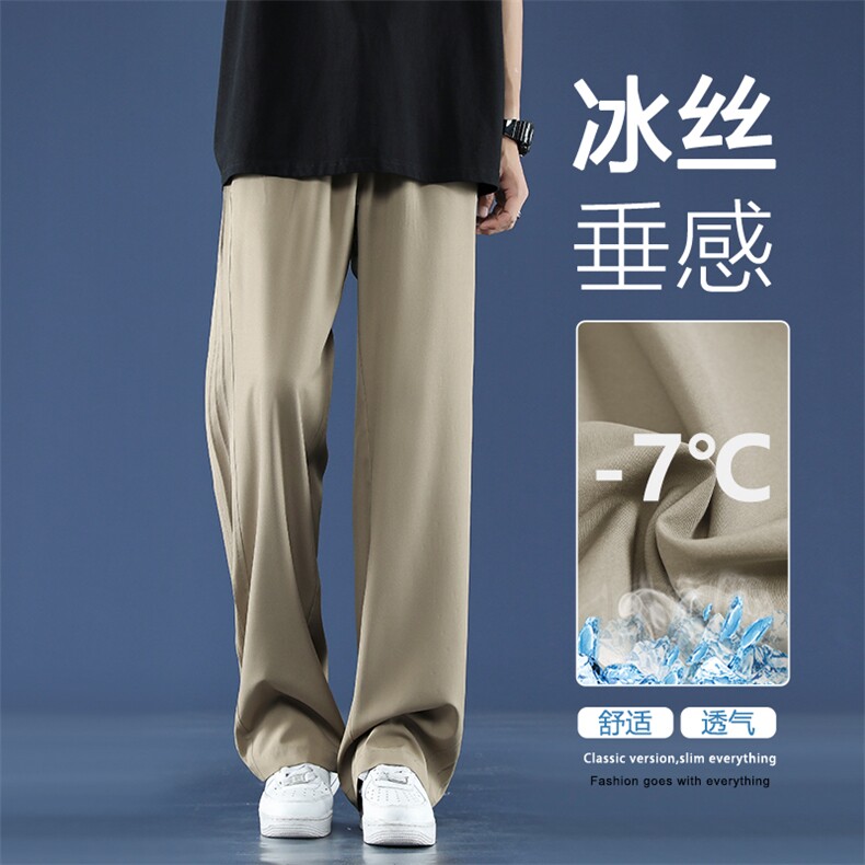 宽松百搭亲肤清爽冰丝质感速干柔顺抗皱长裤 2060-特批28图片