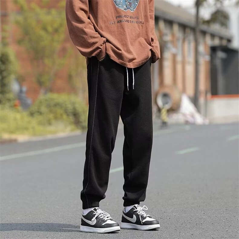 纯色工装裤男秋季日系复古cityboy华夫格裤子高街B520P32,男装休闲裤,星座1116-2