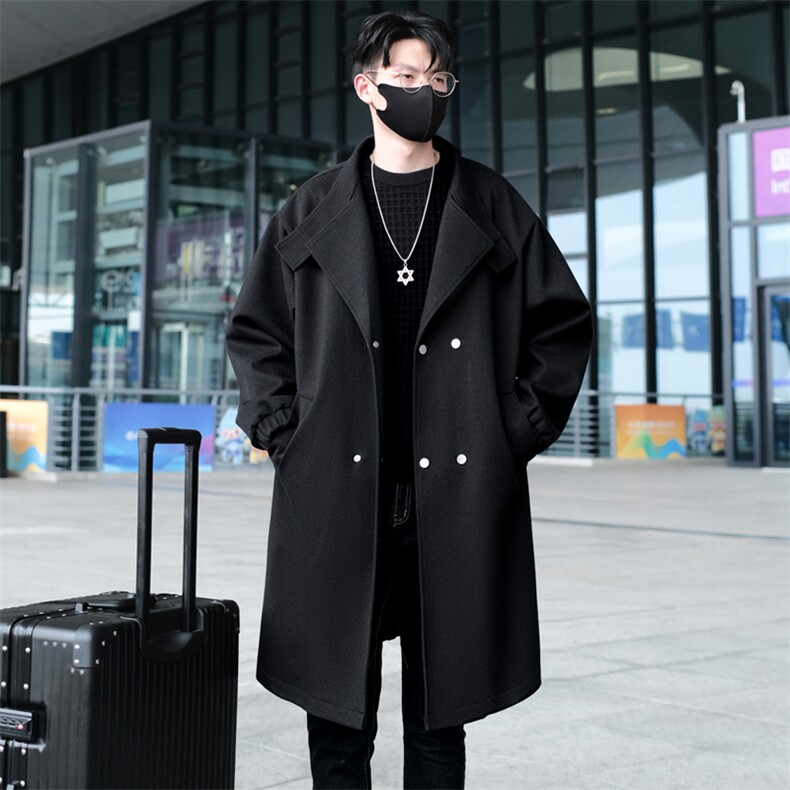 得物/直播【精品货】风衣男中长款毛呢大衣男韩风F933批125外景G，男装风衣，星座401