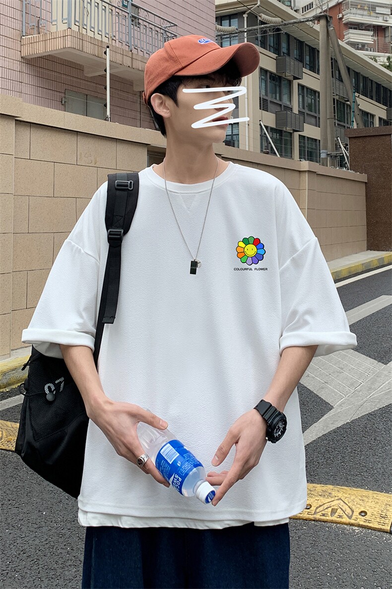 Q11101-P30春夏季七分袖t恤男大码五分袖男短袖中袖,男装T恤,电商A040
