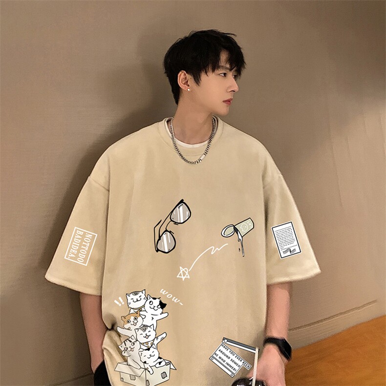 麂皮绒短袖t恤男大码半袖男 JD82115-P25图片