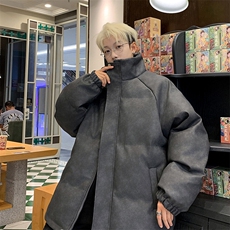 美式pu皮衣做旧男外套加厚棉服保暖面包服PU051P85直播，男装皮衣，星座1904A-1