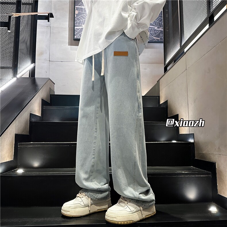 XZ616秋季重磅设计感贴标分割休闲牛仔长裤TY1010特P65控78,男装休闲裤,星座512A（原616）