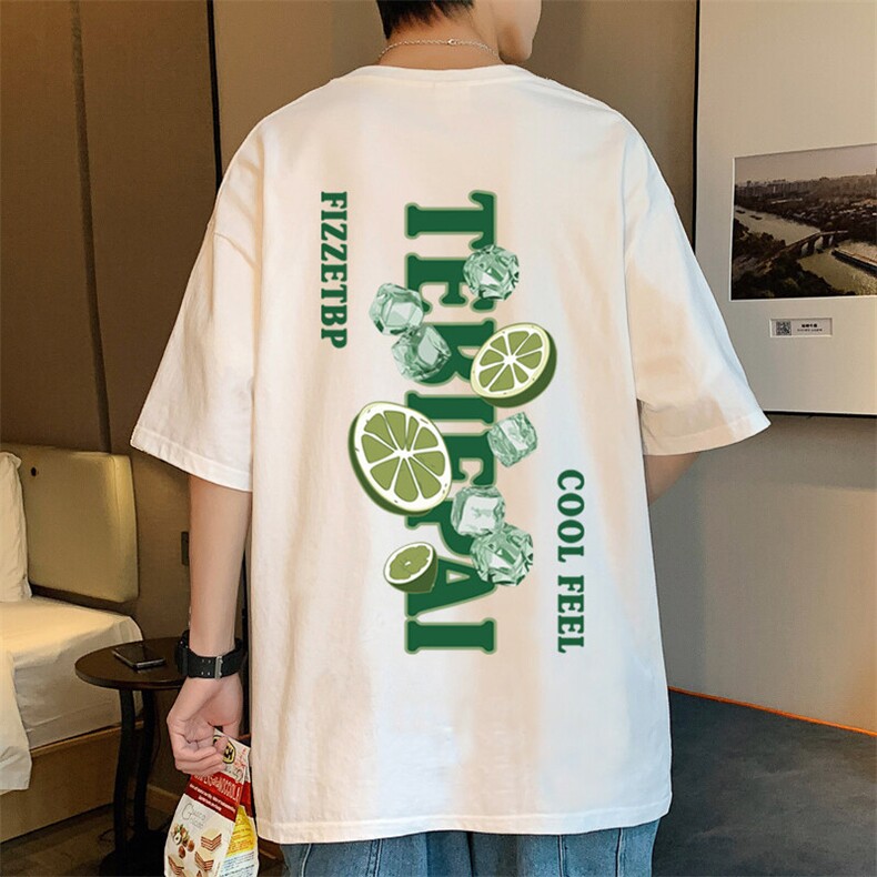 T622P26夏季新款美式纯棉短袖T恤ins衣服宽松半袖体恤上衣,男装T恤,星座304A