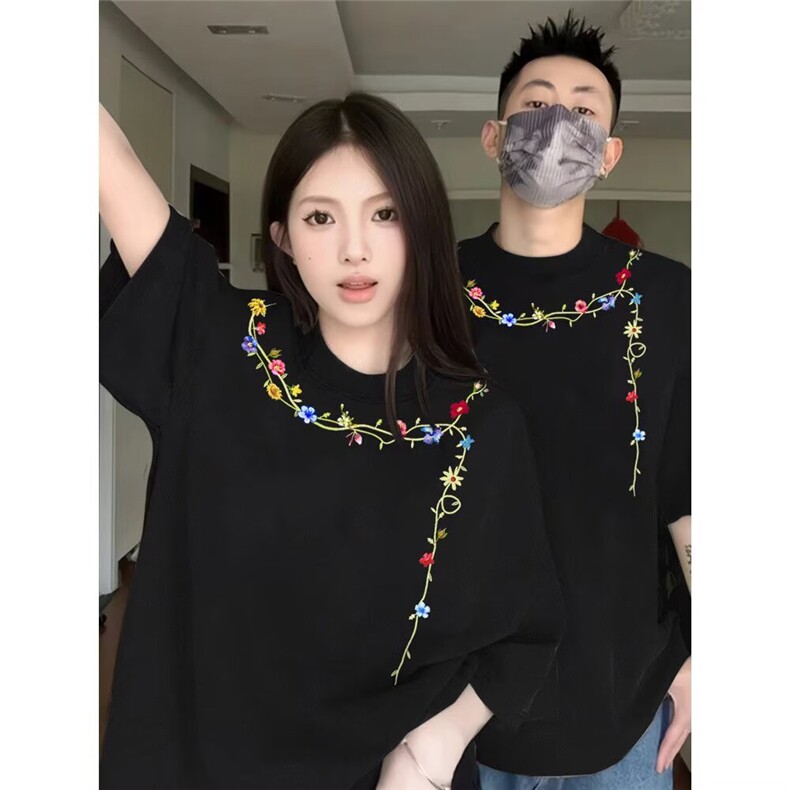 特别的情侣装t恤2025夏季新款小众超火纯棉套装半袖衣服短袖男女，男装休闲套装，星座506A