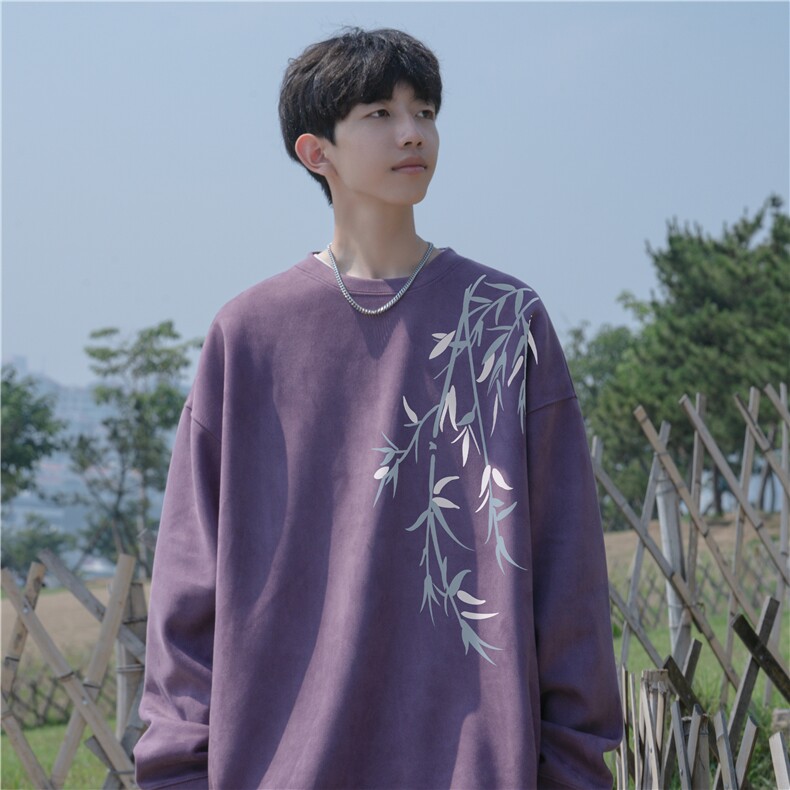 抖音得物高品质风麂皮绒宽松圆领卫衣wyjp262-特35控69,男装卫衣,星座605(原A050)