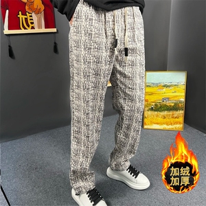 cleanfit小香风重磅卫裤男女秋冬加绒加厚美式慵懒风青少年阔腿裤图片