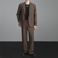 西服两件套装男春秋修身青年帅气男士休闲西装韩版小西服外套，男装西服，星座410-7