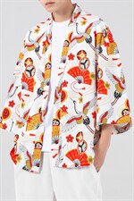 21夏大码汉服仙鹤潮披风和服开衫薄款半袖道袍防晒衣F12-1/P40，男装风衣，钱塘713