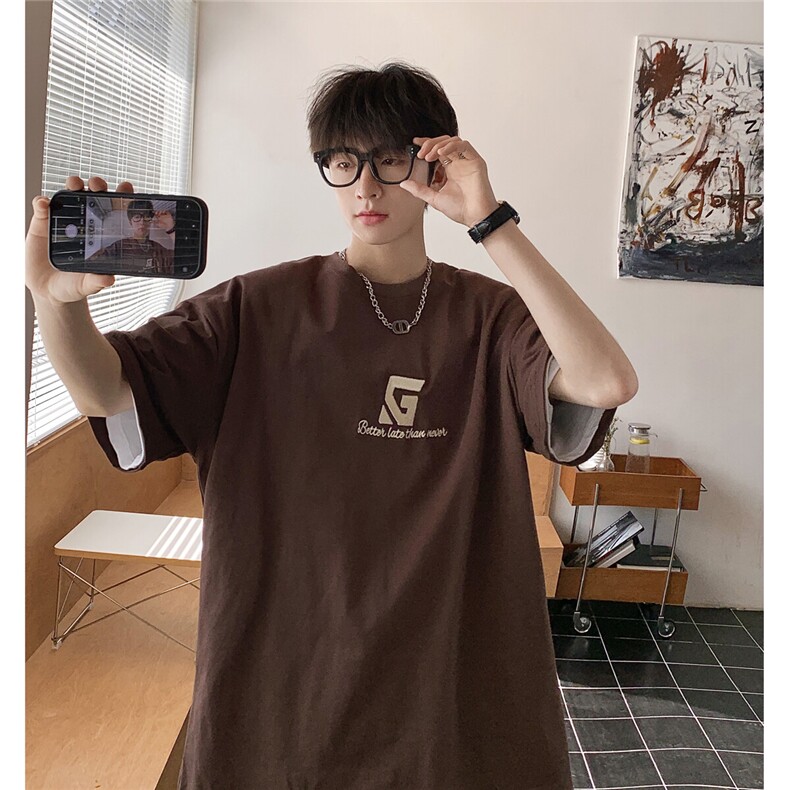 港风字母刺绣多色短袖T恤男DT77778P22块特价控45：供抖音视频，男装T恤，星座227-7