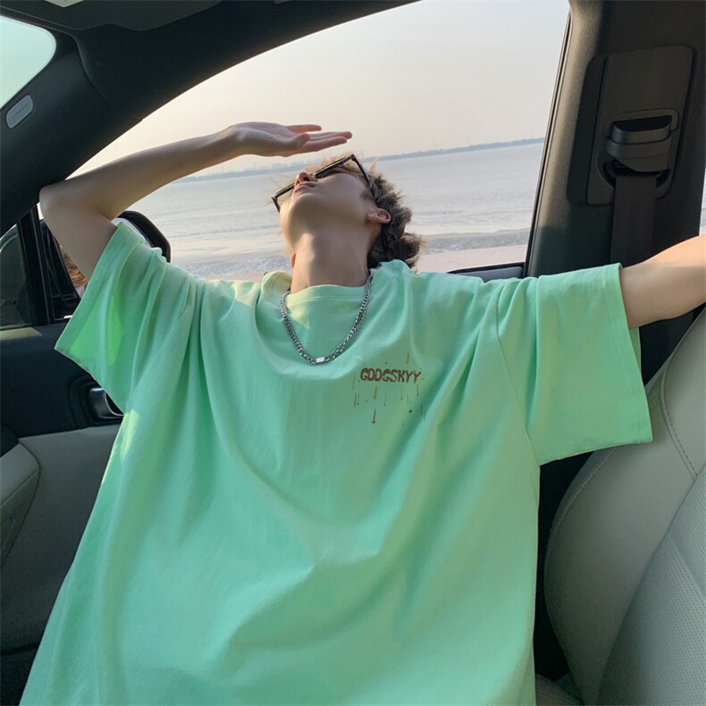 已注册/夏季外景ins韩版休闲短袖T恤男潮宽松大码打底DT00131/P25，男装T恤，电商B316