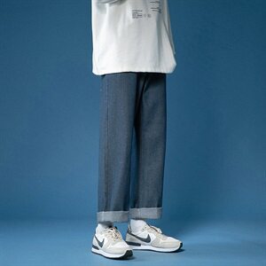 牛仔裤男宽松直筒2021新款秋冬潮流韩版牛仔长裤K601P50控68图片