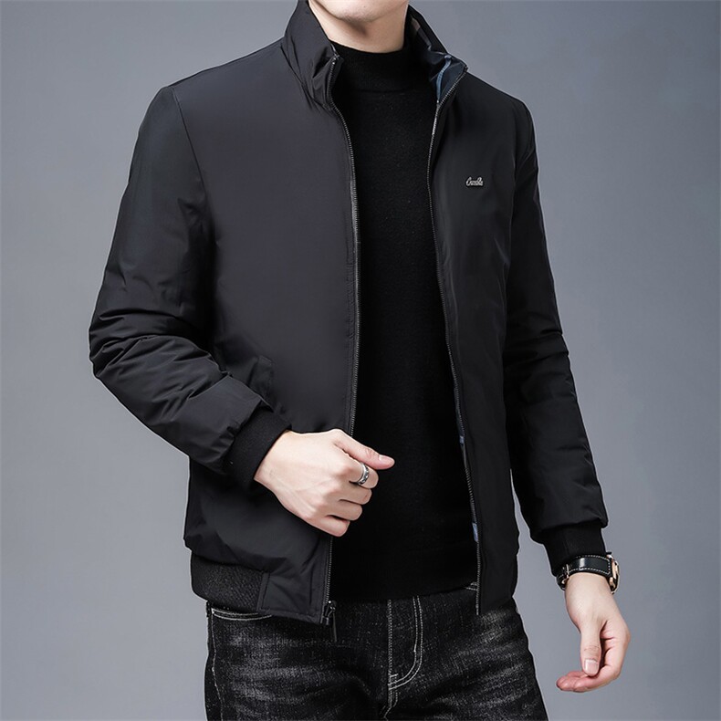 双面穿时尚男士鸭绒羽绒服立领冬季休闲保暖外套KCN88605-35-P275,男装羽绒服,电商B212（原钱塘6029）