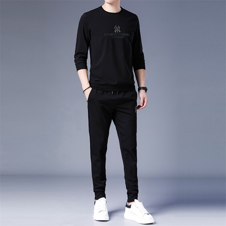 SA8297-2钱塘2020-2时尚休闲冬季厚款中青年男士帅气卫衣套装P137,男装休闲套装,钱塘207-2