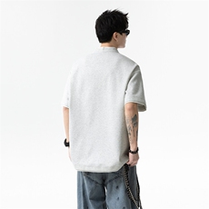 夏季新款港风日系简约假两件亨利领短袖T恤男XZ213-TX22-P35控58，男装T恤，星座213