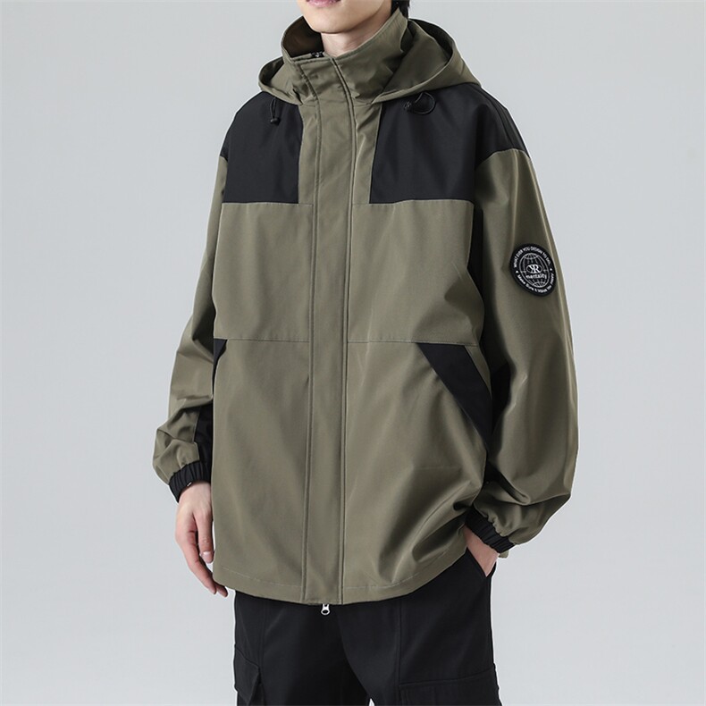 秋季拼接男士休闲工装夹克男户外男士外套潮流款A266-JK9236-P80，男装夹克，电商A266