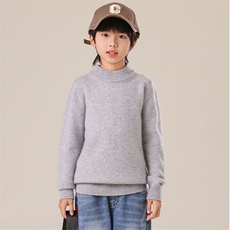 2025秋冬新款羊绒衫女100%纯羊绒高翻领纯色宽松简约保暖针织套衫，童装儿童羊绒衫，群鹿羊绒