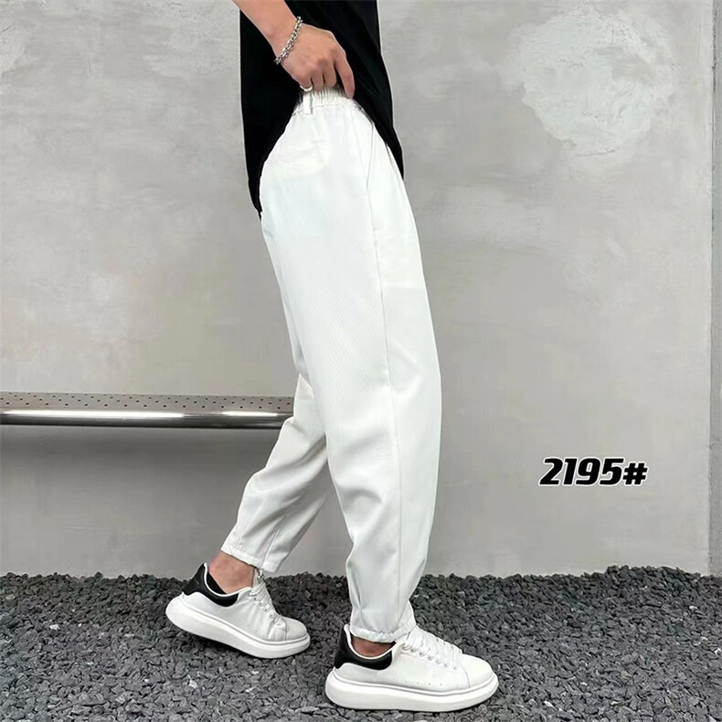 男简约宽松休闲裤垂感纯色枭光长丝面料长裤A329-K2195-P48,男装休闲裤,电商A329