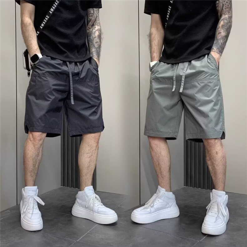 透气速干短裤男士夏季2025新款宽松休闲潮流运动青少年五分中裤子，男装牛仔裤，星座506A