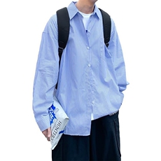 GS05P55日系宽松长袖衬衣潮男百搭韩条纹上衣防晒外套男，男装防晒衣，星座1108-5