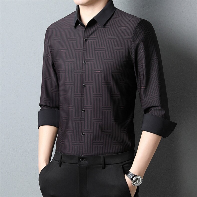 男式2023年春夏季新款百搭T恤男长袖商务休闲体恤男装，男装衬衫，电商B360