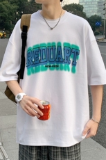 得物抖音40支双纱高品质港风印花潮牌纯短袖T恤男女T7196-P40，男装T恤，电商A441-1
