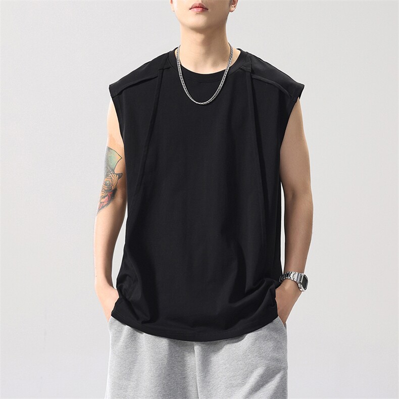 2026新款凉感背心男士夏季宽松大码运动吸汗无袖t恤潮薄健身坎肩，男装背心/马甲，电商D215