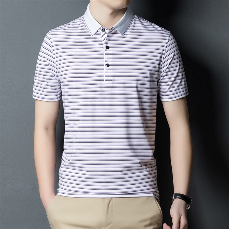 AF80H01钱塘2020-3夏季新款男士时尚休闲条纹T恤高品质P57,男装T恤,钱塘207-3