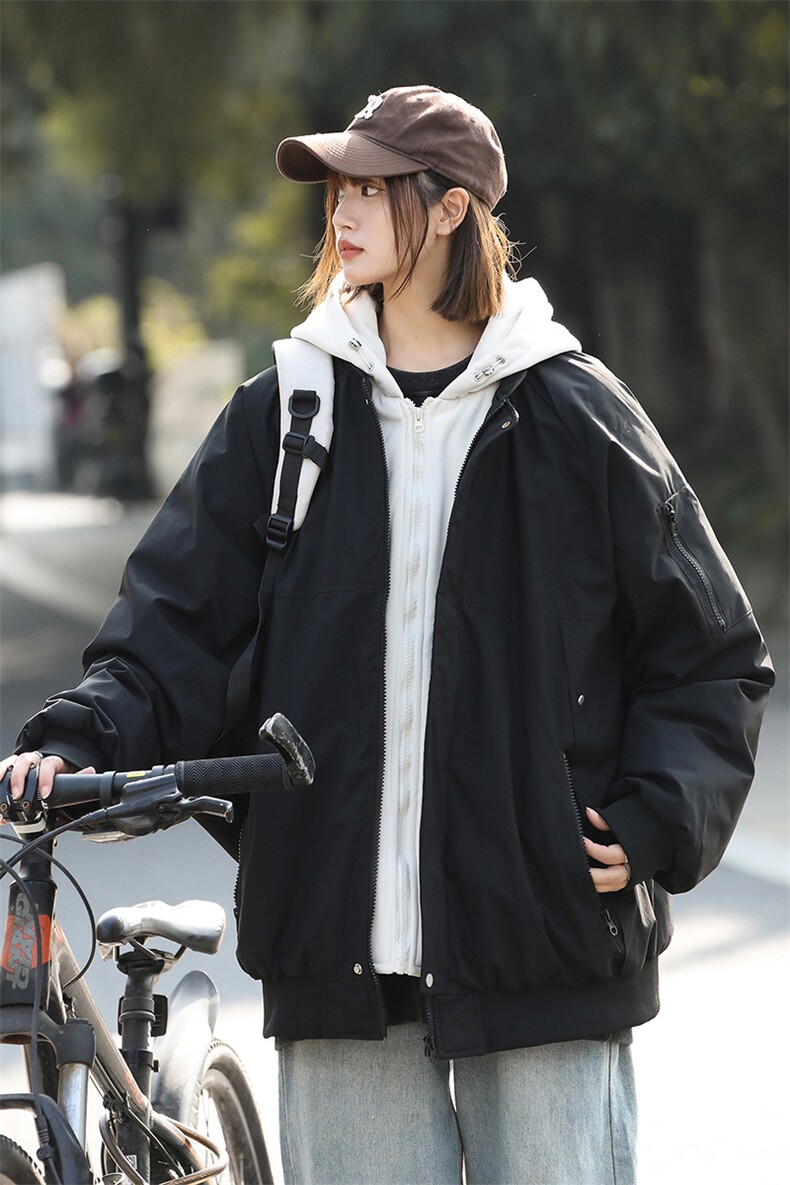 美式假两件棉服外套男2026秋冬校园风宽松棉衣夹克A436-2583-P95,男装夹克,电商A436