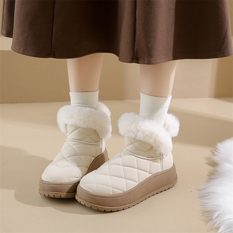 加绒高帮雪地靴女2024冬季新款学生ins韩版保暖休闲鞋棉鞋，女鞋雪地靴，电商A223