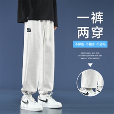 裤子男士春秋季宽松直筒阔腿卫裤男款休闲长裤潮牌WK06-1特批26，男装休闲裤，星座718-1