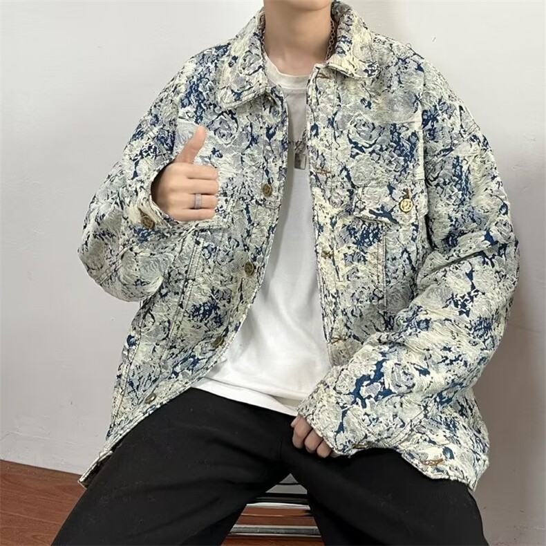 男秋季2022新款碎花长袖夹克外套F51P80,男装夹克,星座1116-2