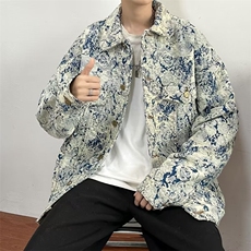 男秋季2022新款碎花长袖夹克外套F51P80，男装夹克，星座1116-2