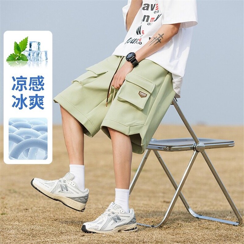 美式工装短裤男夏季薄款大口袋休闲运动五分裤复古大码户外机能裤,男装牛仔裤,星座715-4