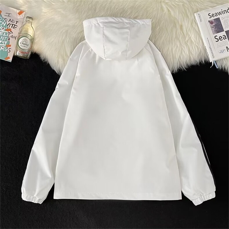 冲锋衣外套男春秋款潮牌三条杠连帽夹克宽松休闲运动服J1256-P48,男装夹克,星座1008