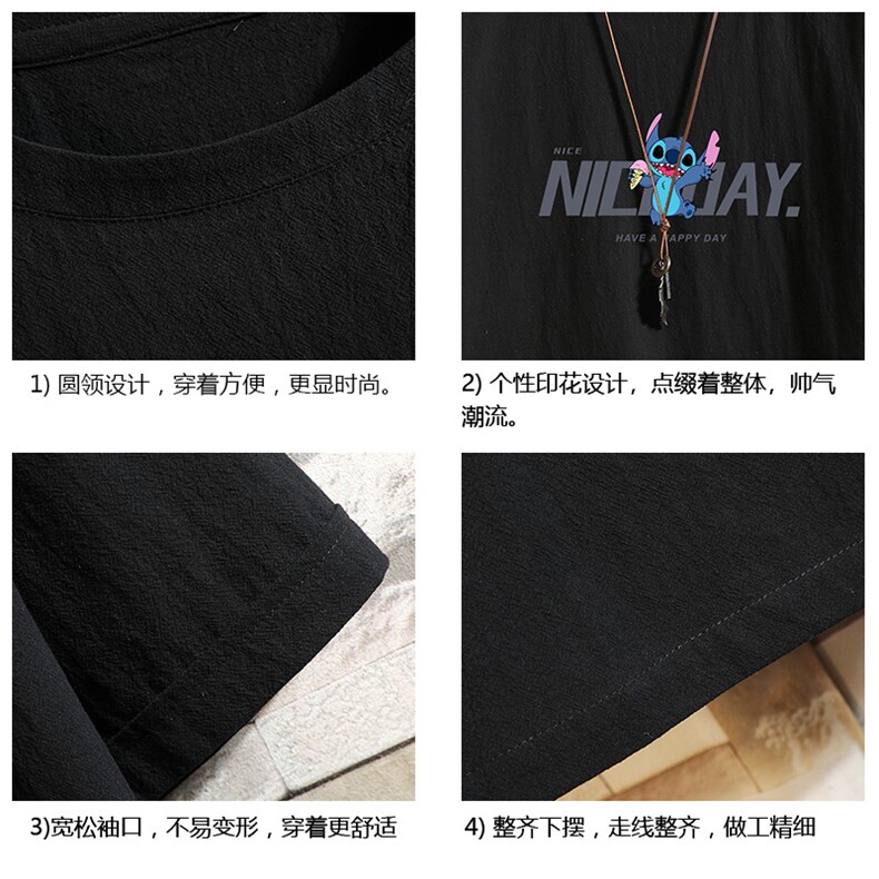 YT26173-P30亚短袖t恤男大码五分袖男宽松七分袖砖墙挂拍,男装T恤,电商A040A