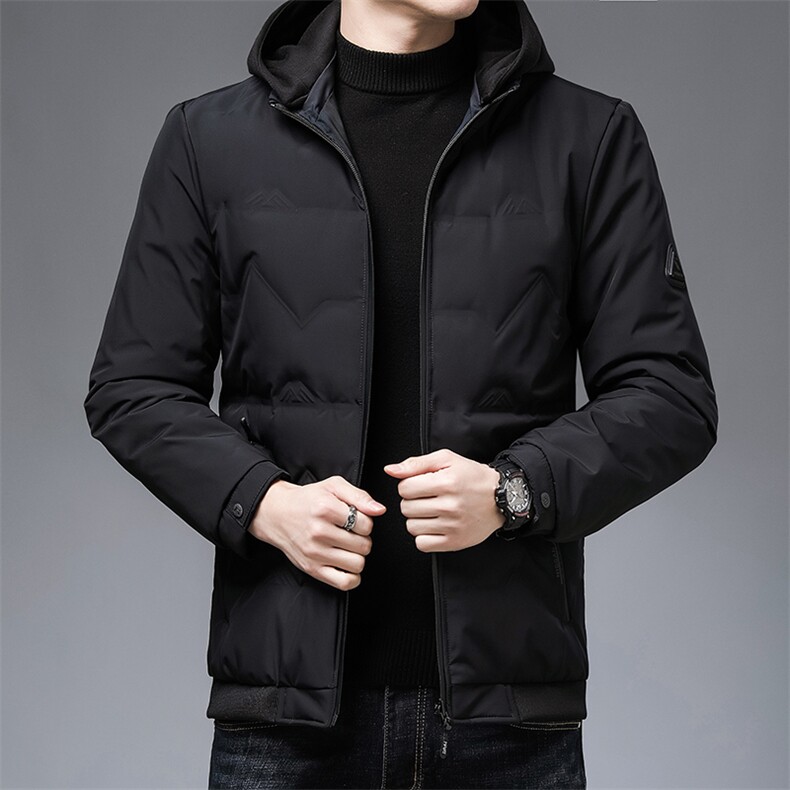 冬季中年休闲羽绒服连帽可脱卸男中长款加厚冬装外套ZL1008-P225，男装羽绒服，电商B212（原钱塘6029）