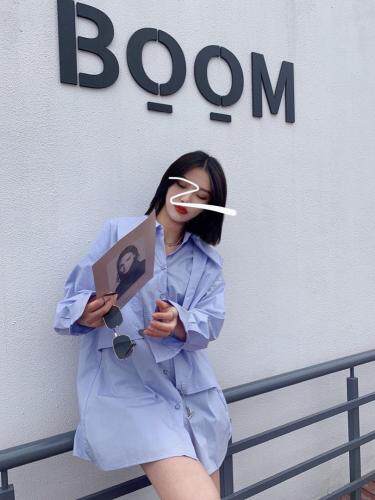 链条衬衫，白色，蓝色，女装衬衫，JUAN