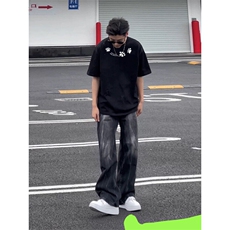 XZ809A/BBBT36/P20/控38重磅印花美式复古圆领T恤，男装T恤，星座809A(原222-1)