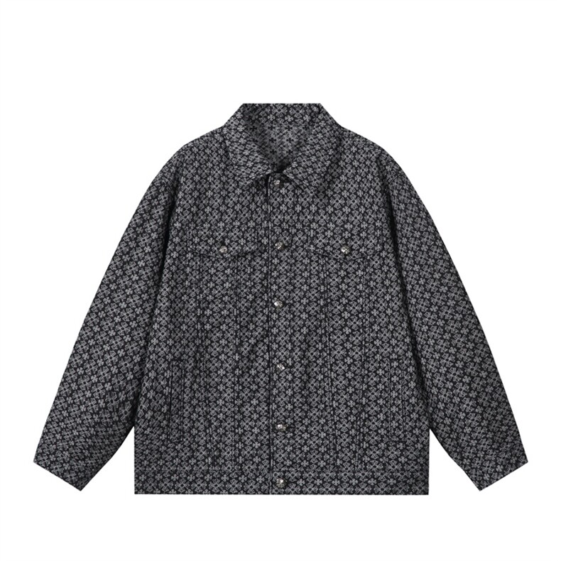 水洗牛仔外套男款春美式痞帅上衣服宽松休闲工装夹克JK1322-P75,男装工装外套,星座1103-3