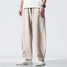 春夏新款中国风男装亚麻休闲裤大码宽松灯笼裤QT6008-1/K028/P65，男装休闲裤，电商A008