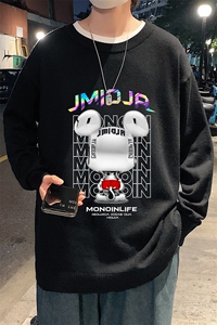 M67214-P45 加绒款-P65圆领毛衣男大码针织衫男毛线衣线衫图片