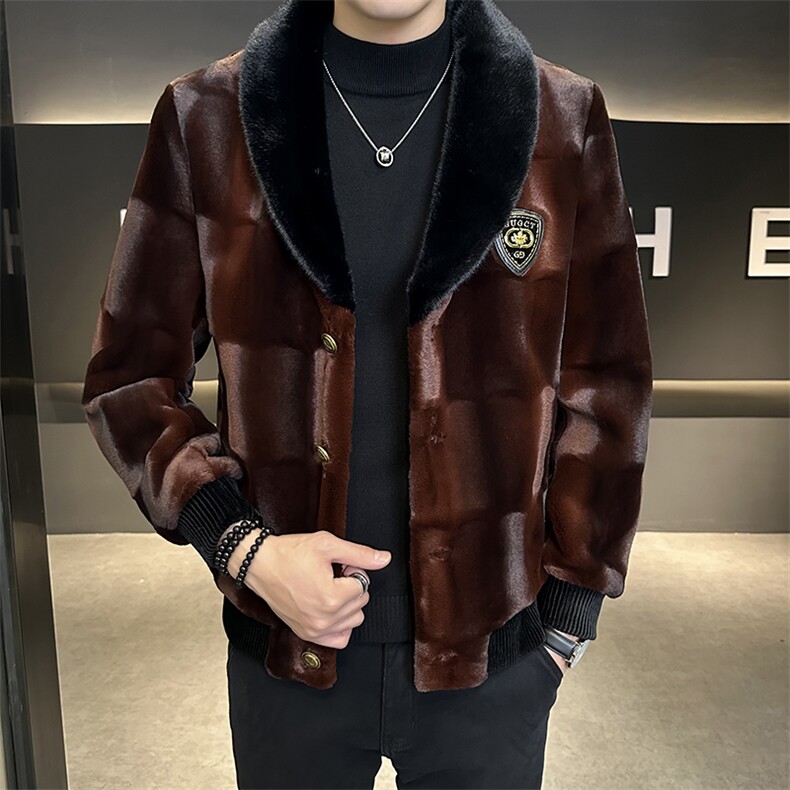 冬男商务休闲夹克金貂绒外套中年时尚保暖上衣爸爸装ZX8908-P245,男装夹克,星座1105-3