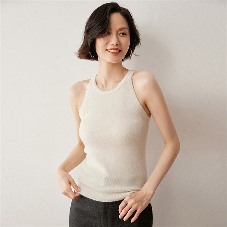 女秋冬新款针织抽条背心2024年秋冬季，女装背心吊带，蒂暖羊绒