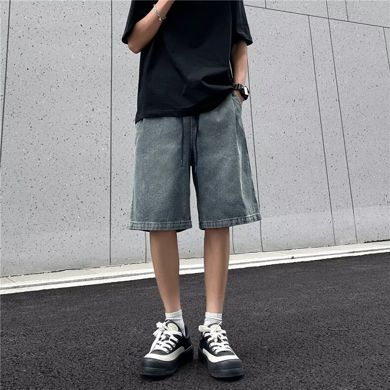 牛仔五分裤男女韩版潮流宽松百搭2025夏季ins休闲短裤RK2796-P42,男装牛仔裤,星座412-2