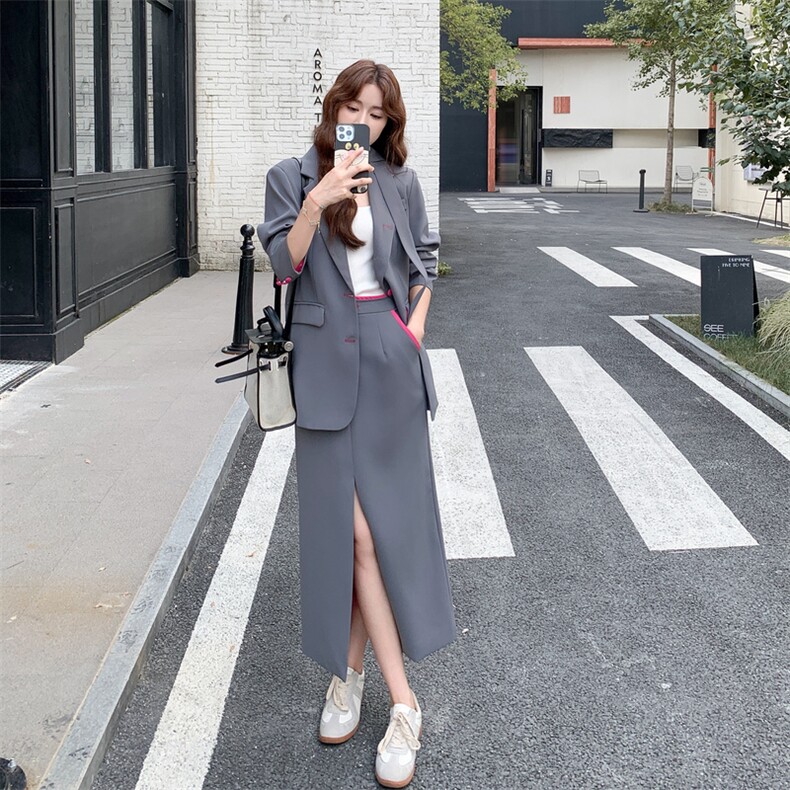 商超品质高端西服套装5580-P215-K348,女装西装,2C275